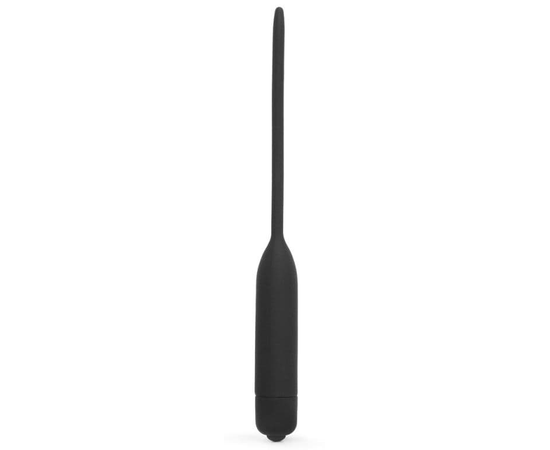 Черный уретральный виброплаг Silicone Vibrating Urethral Dilator - 21 см., фото 