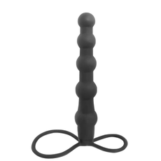 Черная ёлочка-насадка для двойного проникновения Mojo Bumpy - 15 см., фото 