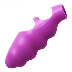 Фиолетовая насадка на палец Finger Bang-her Vibe с вибрацией, фото 