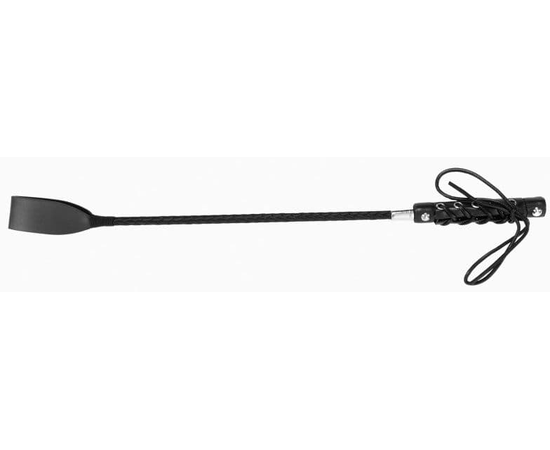 Черный классический гладкий стек со шнуровкой на ручке, фото 