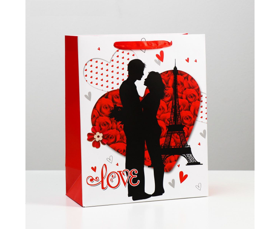 Подарочный пакет "Романтичная пара Love" - 32 х 26 см., фото 