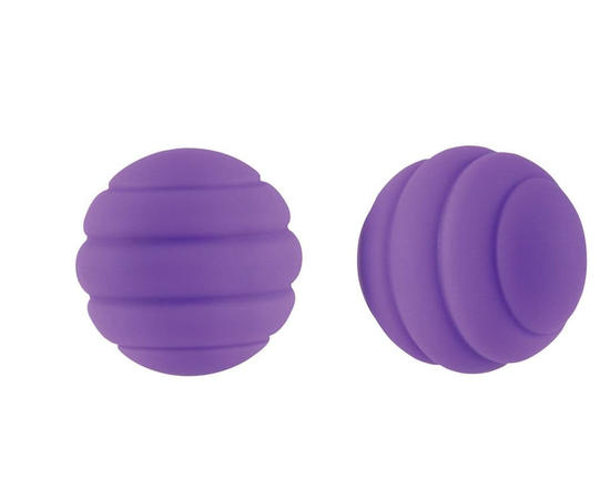 Фиолетовые стальные вагинальные шарики с силиконовым покрытием, фото 