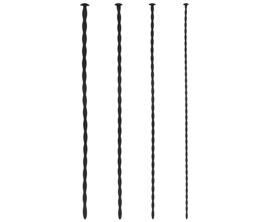 Набор из 4 черных стимуляторов уретры Spiral Screw Plug Set, фото 