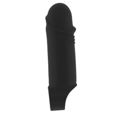 Чёрная удлиняющая насадка Stretchy Thick Penis Extension No.35 - 15,2 см., фото 