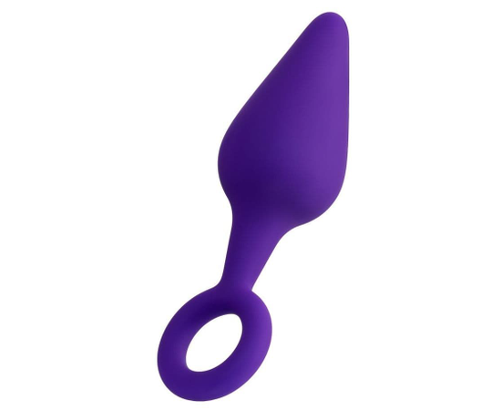 Фиолетовая анальная втулка Bung с петелькой - 11,5 см., фото 