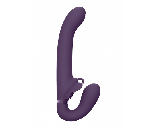 Фиолетовый женский безремневой вибрострапон Satu - 23 см., Длина: 23.00, Цвет: фиолетовый, фото 
