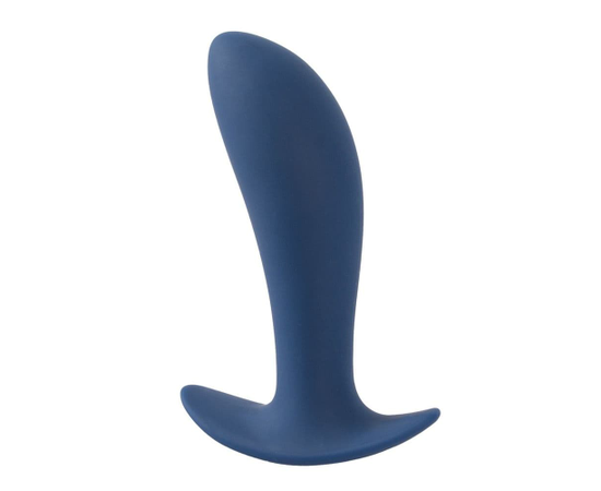 Синяя анальная втулка с вибрацией Vibrating Butt Plug - 12 см., фото 