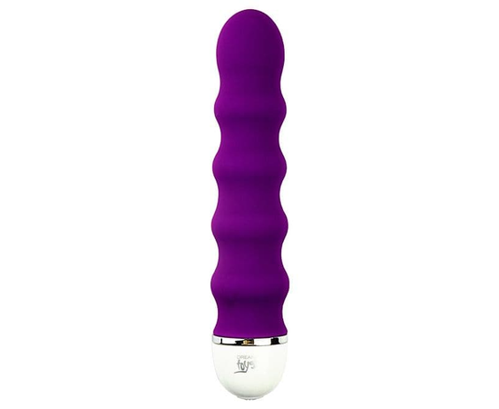 Фиолетовый вибромассажер BULBED VIBE - 16 см., фото 