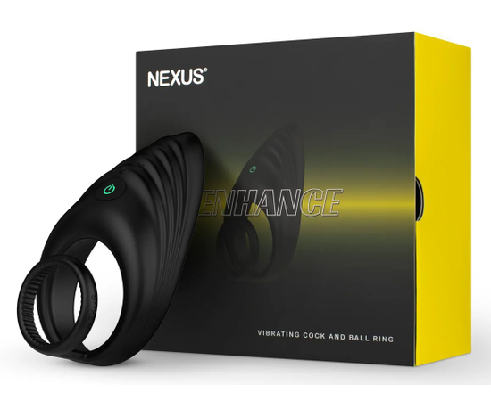 Черное эрекционное виброкольцо Nexus Enhance, фото 