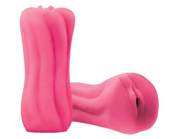 Розовый, светящийся в темноте мастурбатор-вагина из мягкого силикона Yoni, фото 