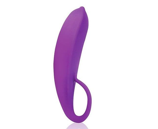 Фиолетовый женский стимулятор с колечком-ручкой - 18 см., Цвет: фиолетовый, фото 