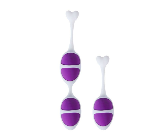 Фиолетовые вагинальные шарики из силикона: 2+1, Цвет: фиолетовый, фото 