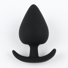 Черная силиконовая анальная пробка Soft-touch - 5,3 см., фото 