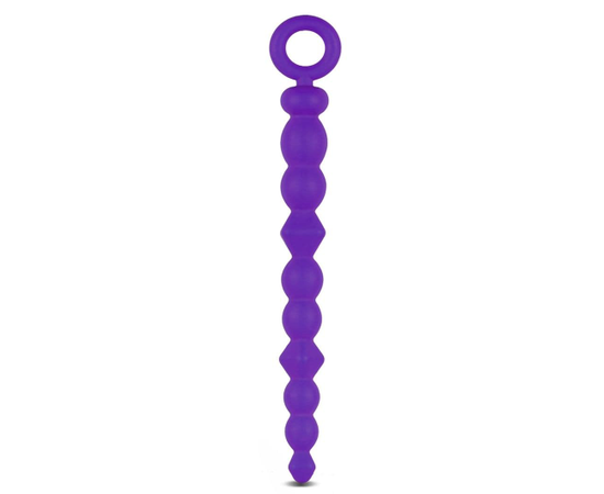 Фиолетовая анальная цепочка-елочка Silicone Beads - 24,6 см., фото 