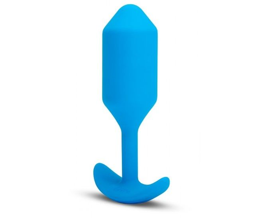 Голубая вибропробка для ношения B-vibe Snug Plug 3 - 12,4 см., фото 