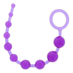 Фиолетовая анальная цепочка PLEASURE BEADS ANAL ROD - 32 см., фото 