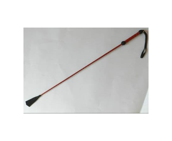 Длинный плетеный стек с красной лаковой ручкой - 85 см., фото 