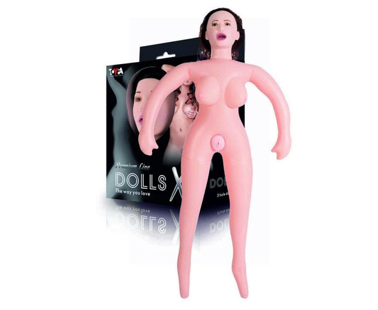 Надувная секс-кукла брюнетка с реалистичной головой, фото 