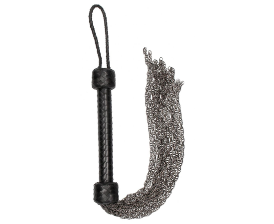 Черная многохвостая металлическая плеть Metal Chain Flogger - 53 см., фото 