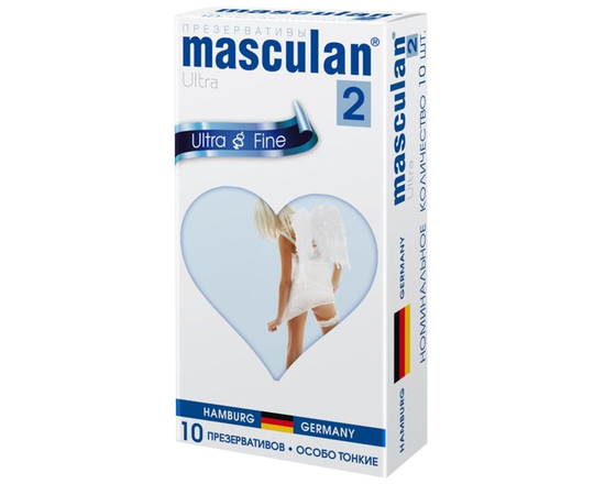 Ультратонкие презервативы Masculan Ultra 2 Fine с обильной смазкой - 10 шт., фото 