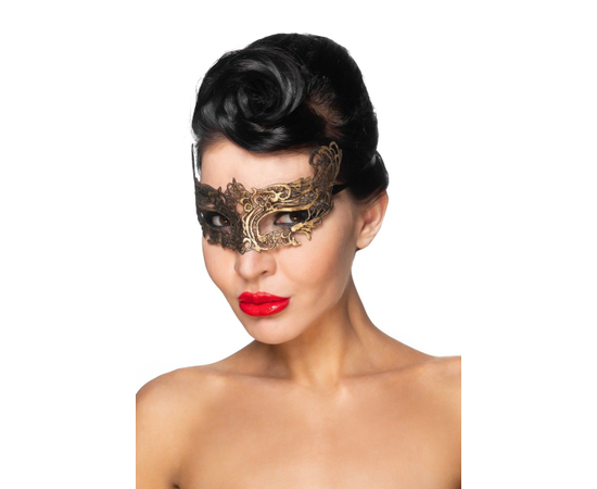 Золотистая карнавальная маска "Хассалех", Цвет: золотистый, фото 