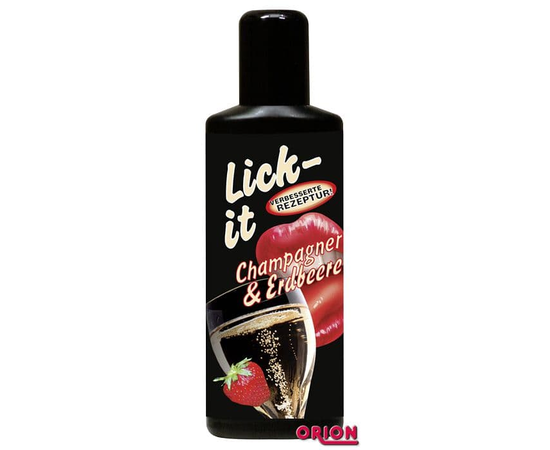 Смазка для орального секса Lick It со вкусом клубники с шампанским - 100 мл., фото 