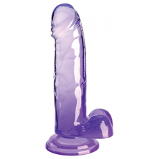 Фаллоимитатор с мошонкой на присоске King Cock 7’’, Длина: 20.30, Цвет: фиолетовый, фото 