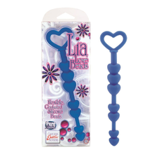 Синие анальные бусы LIA LOVE BEADS - 17,8 см., фото 