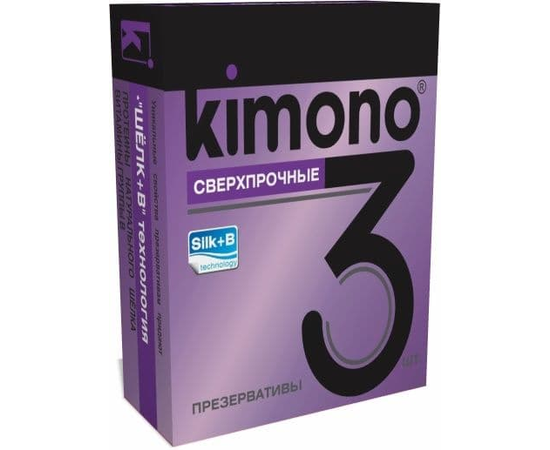 Сверхпрочные презервативы KIMONO - 3 шт., фото 