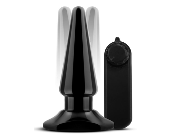 Черная анальная пробка с вибрацией Basic Vibrating Anal Pleaser - 10,2 см., фото 
