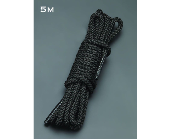 Черная шелковистая веревка для связывания - 5 м., фото 