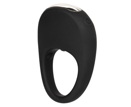 Черное эрекционное виброкольцо Silicone Rechargeable Pleasure Ring, фото 