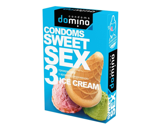 Презервативы для орального секса DOMINO Sweet Sex с ароматом мороженого - 3 шт., фото 