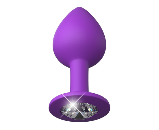 Фиолетовая анальная пробка со стразом Her Little Gem Medium Plug - 8,3 см., фото 
