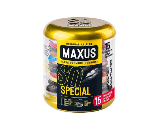 Презервативы с точками и рёбрами в металлическом кейсе MAXUS Special - 15 шт., фото 