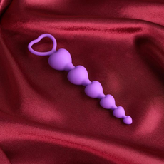 Фиолетовые анальные бусы - 19 см., фото 
