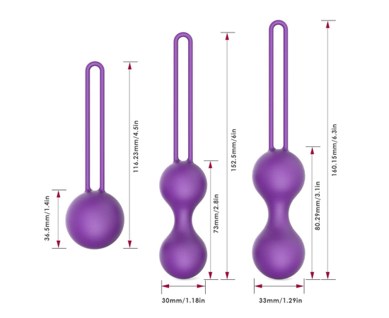 Набор из трех фиолетовых вагинальных шариков Erokay, фото 