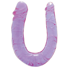 Фиолетовый двойной фаллоимитатор DOUBLE HEAD DONG - 30 см., фото 
