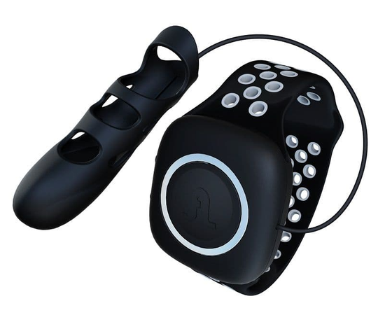 Уникальный вибропалец с пультом управления-браслетом Touche - размер L, Цвет: черный, фото 