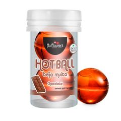 Лубрикант на масляной основе HotFlowers Hot Ball Beija Muito, Объем: 2 шарика по 3 гр., Аромат: Шоколад, фото 