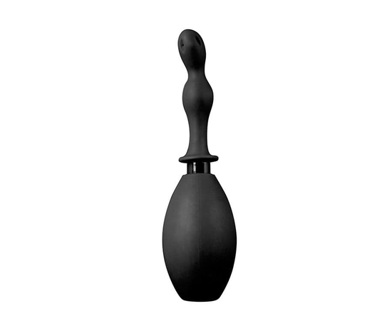 Чёрный анальный душ FRESHEN PUMP с фигурным наконечником, Цвет: черный, фото 
