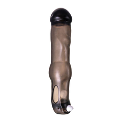 Закрытая фаллическая насадка на пенис с кольцом для фиксации  вибропулей, фото 