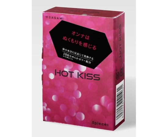 Презервативы с разогревающей смазкой Hot Kiss - 5 шт., фото 