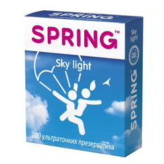 Ультратонкие презервативы SPRING SKY LIGHT - 100 шт., фото 