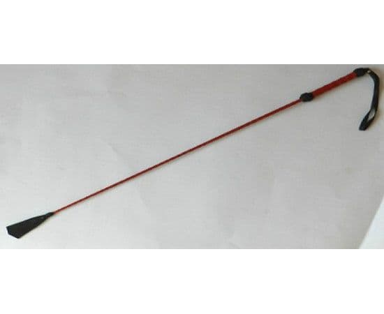 Длинный плетённый стек с наконечником-кисточкой и красной рукоятью - 85 см., фото 
