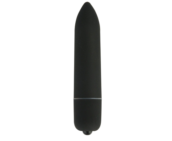 Чёрная удлинённая вибропуля Power Bullet Black - 8,3 см., фото 