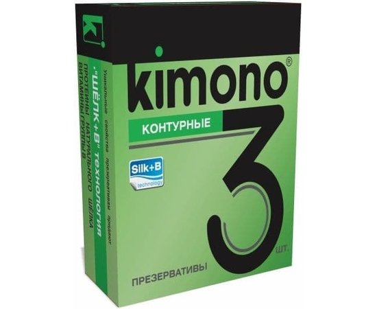 Контурные презервативы KIMONO - 3 шт., фото 
