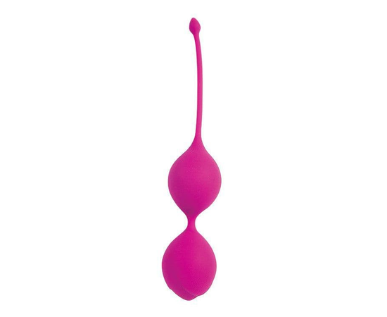 Ярко-розовые двойные вагинальные шарики с хвостиком Cosmo, Цвет: ярко-розовый, фото 