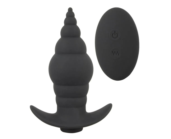 Черная анальная вибропробка RC Butt Plug - 9,6 см., фото 