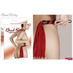 Красная замшевая плетка Bad Kitty - 38 см., фото 